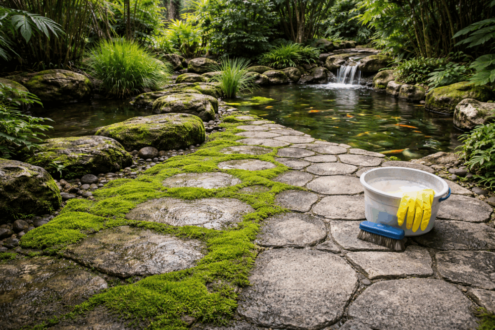 Mengatasi Lumut Berlebih di Area Taman dan Kolam Secara Efektif Banner