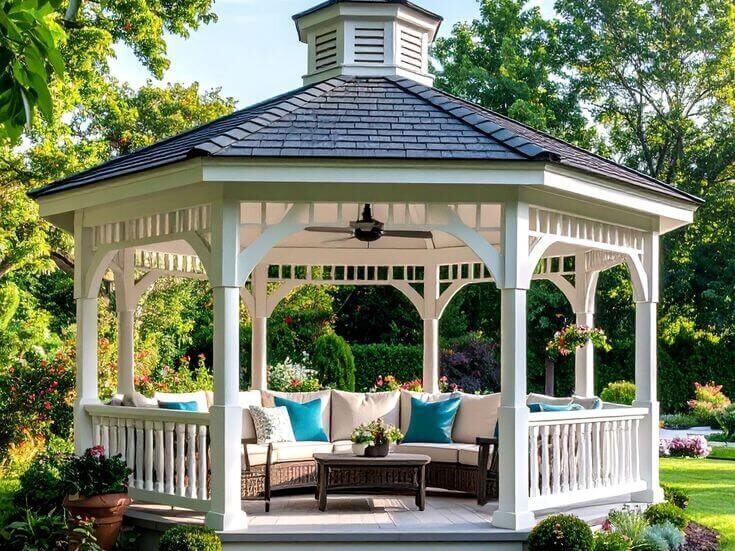 gazebo taman rumah sebagai ruang santai outdoor 2